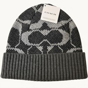NWT Coach Signature C Jumbo Knit Beanie Hat Wool and Alpaca
